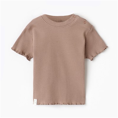 Футболка детская «Крошка Я» Olives, рост 62-68, коричневая