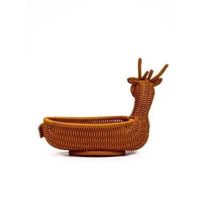 Корзина плетёная для хранения «Олень», 30×23×30 см, пластиковая, коричневая