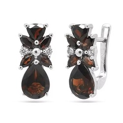 Серьги из серебра гранат, Одайл
