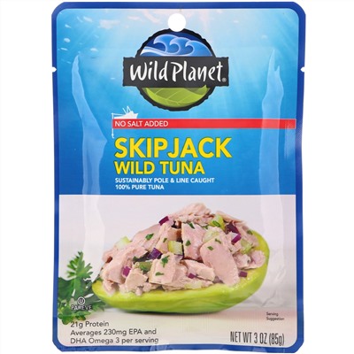 Wild Planet, Skipjack Wild Tuna, 3 oz (85 g)