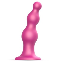 Розовая насадка Strap-On-Me Dildo Plug Beads size L