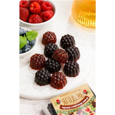 Мармелад Ягодень Ассорти / черника, смородина, малина / подложка / 165 г / ТМ Сибирский кедр