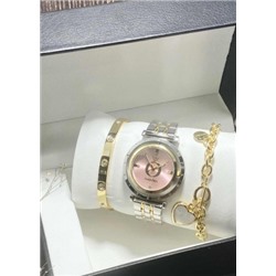 Подарочный набор для женщин часы, 2 браслета + коробка #22852951