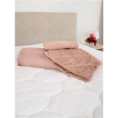 Набор покрывало и чехлы на подушку - Кристалл, цвет пудра