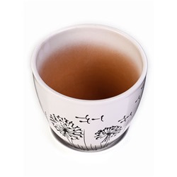 Горшок для цветов «Одуванчик», керамический, с поддоном, 2.5 л, белый