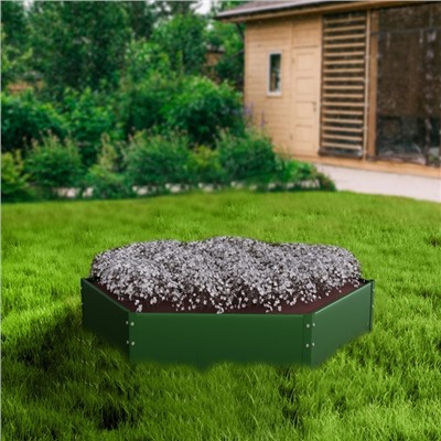 Клумба оцинкованная, d=60 см, высота бортика 15 см, зелёная, Greengo