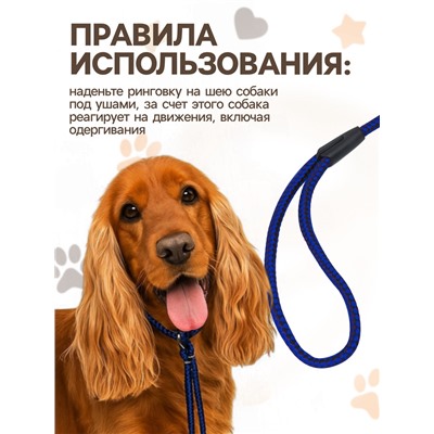 Ринговка для собак, с вертлюгом, 150×0.6 см, синяя/чёрная