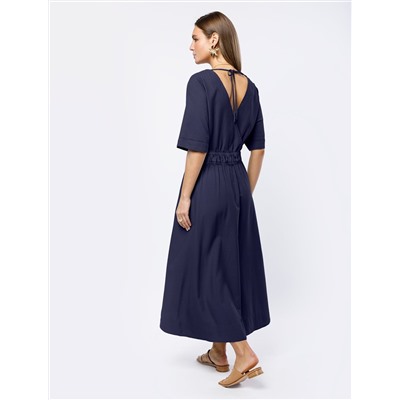 Платье из плотного лиоцелла с поясом на резинке