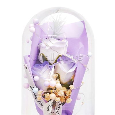 Светильник "Букет роз" в коробке (сиреневый)
