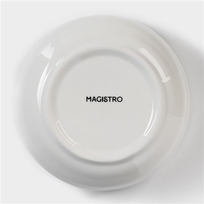 Салатник Magistro «Волна Бланш», 500 мл, d=12.5 см, фарфор, белый