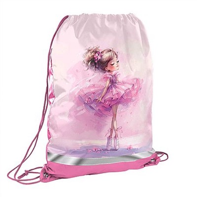 Сумка для сменной обуви 36х48 см "БАЛЕРИНА В КЕДАХ" 72184 руч.-петля, светоотр.элементы Феникс