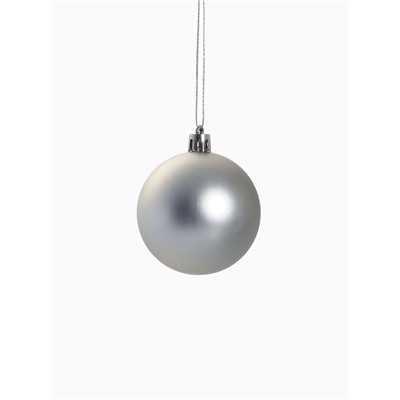 Ёлочные игрушки «Гвинет», шары новогодние, d=6 см, набор 6 шт., серебристо-голубой