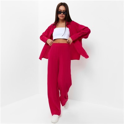 Костюм женский (рубашка, брюки) MIST, размер 42, розовый