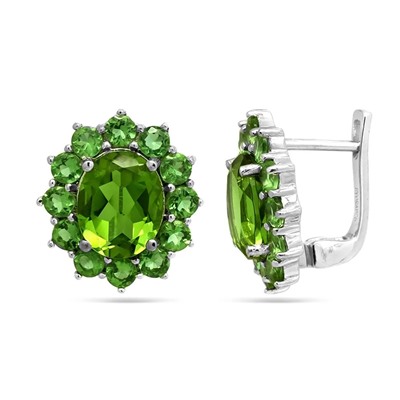 Серьги из серебра султанит, Капитолина