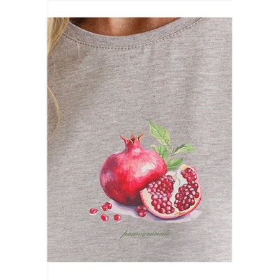 Свободная футболка с принтом из премиального хлопка с эастаном VILATTE, 1228139