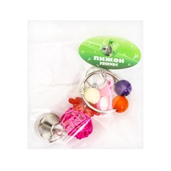 Игрушка для птиц «Шарики», 18×4.5 см, с колокольчиками, цвет МИКС