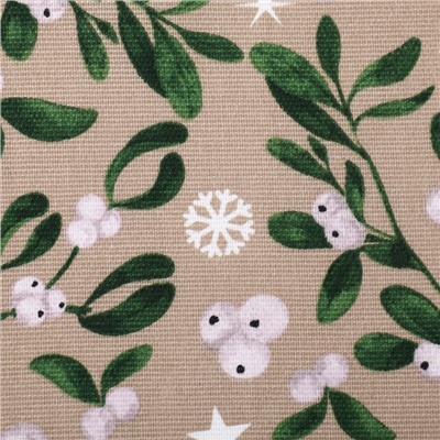 Комплект штор для кухни с подхватами «Доляна» Frosty berries, 2 шт., бежевые, 150×180 см