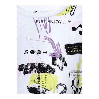 Фуфайка трикотажная для девочек (футболка) PLAYTODAY, 1240243