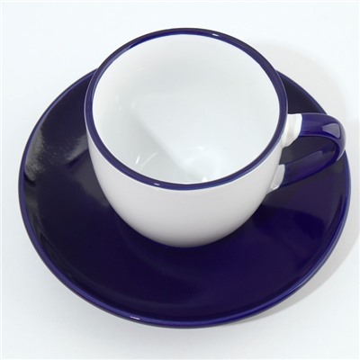 Чайная пара керамическая «Синие цветы», 250 мл