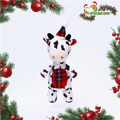 Мягкая игрушка для собак новогодняя «Корова», 35×17 см, с пищалкой
