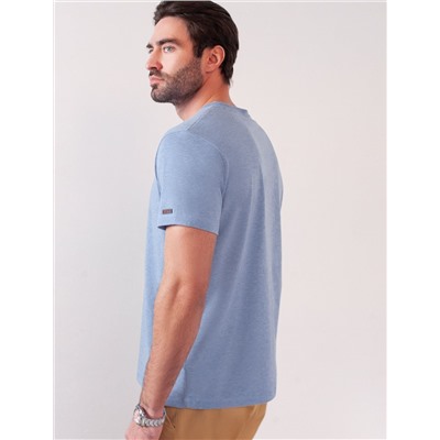 Футболка полуприлегающего кроя с принтом из премиального хлопка