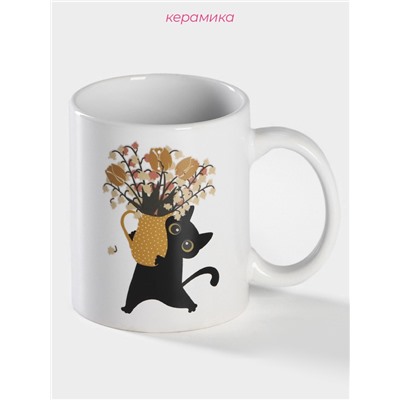 Кружка - хамелеон Доляна «Мечтай и улыбайся», 350 мл, керамика, белая