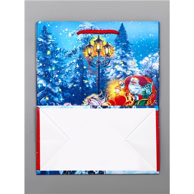 Пакет подарочный новогодний ламинированный, «На встречу Новому Году», 18×10×22.3 см