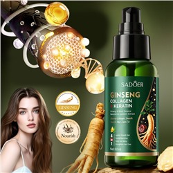 Масло для волос с женьшенем, кератином и коллагеном Sadoer, 60 мл.