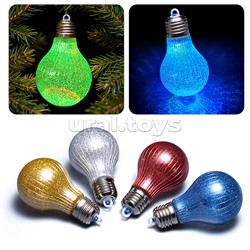 Набор новогодних украшений "Блестящие лампочки" (4шт х 10,5см)