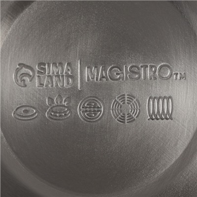 Чайник Magistro Stone, 2.7 л, со свистком, ручка soft-touch, индукция, нержавеющая сталь, бежевый