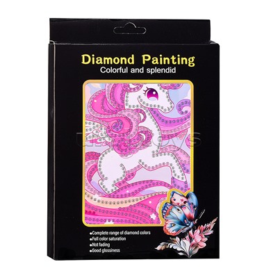 Мозаика алмазная "Гациозный единорог" 15*20см