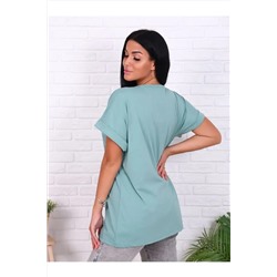 Футболка без рисунка с отворотами на рукавах, хлопок 100%, Арт. 561 НАТАЛИ, 1070921