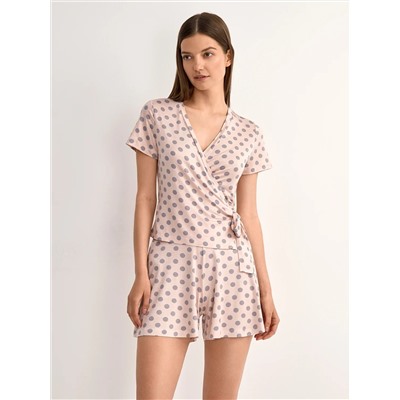 SiSi Пижама DSi_F SIESTA 0329VI Пижама женская ( Блузка с запахом+шорты)