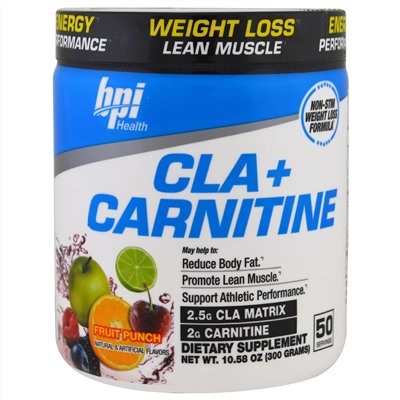 BPI Sports, CLA с карнитином, фруктовый пунш, 300 г (10,58 унции)