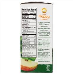 Happy Family Organics, Happy Baby, Organics, Stage 2,  6+ Months, Apples, Spinach & Kale, 4 Pouches, 4 oz (113 g) Each