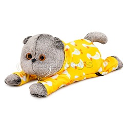 Кот Басик в комбинезоне с принтом "Гусик" (лежачий)