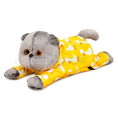 Кот Басик в комбинезоне с принтом "Гусик" (лежачий)