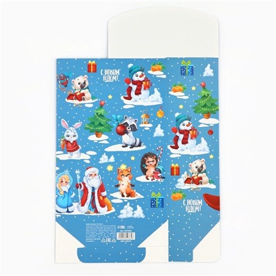 Коробка подарочная новогодняя складная «Снеговик», 15×7×22 см, Новый год