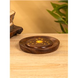 Подставка под благовония круглая «Звёзды», 12.5×12.5×2 см, дерево шишам