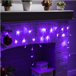 УЦЕНКА Гирлянда «Бахрома» 3×0.5 м, IP20, прозрачная нить, 80 LED, свечение фиолетовое, 8 режимов, 220 В