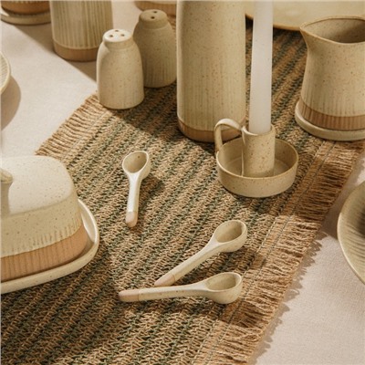 Набор чайных ложек SL Home «Виенто», 10.5×2.8 см, 3 шт., керамика, бежевый