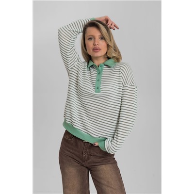 Джемпер-поло из жаккарда М325369пб