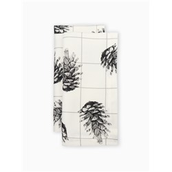 Набор салфеток сервировочных на стол «Этель» Christmas, 2 шт., белые, с декоративными кольцами, 45×45 см