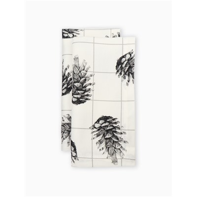 Набор салфеток сервировочных на стол «Этель» Christmas, 2 шт., белые, с декоративными кольцами, 45×45 см