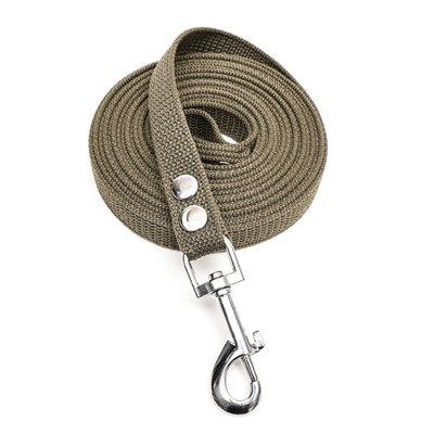 Брезентовый поводок, 5 м × 2 см, тёмно-зелёный
