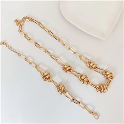 Комплект: колье-цепь и браслет