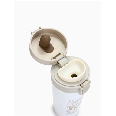 Термокружка новогодняя с кнопкой «Верь в мечту», 350 мл, белый