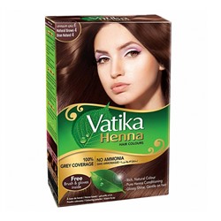 Dabur Vatika Naturals Henna Hair Colours-Brown/ Краска для Волос на Основе Натуральной Хны (Коричневый) 6 х 10гр