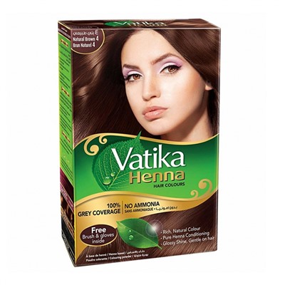 Dabur Vatika Naturals Henna Hair Colours-Brown/ Краска для Волос на Основе Натуральной Хны (Коричневый) 6 х 10гр