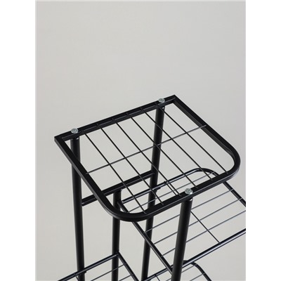 Подставка для цветов Greengo, 7 полок, 43×22×126 см, напольная, металл, чёрная